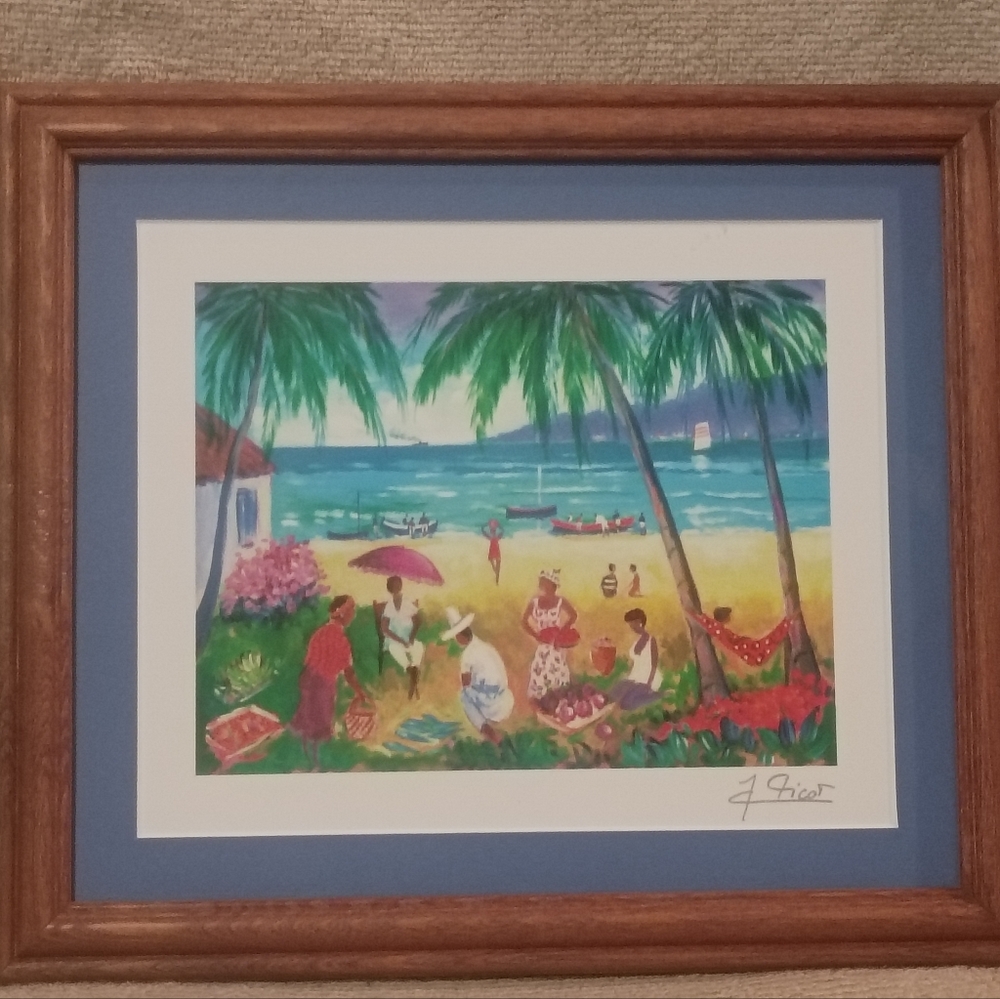 2009 JEAN CLAUDE PICOT SIGNED SERIOGRAPH TITLED " ART LA PLAGE DE LA SALINE".